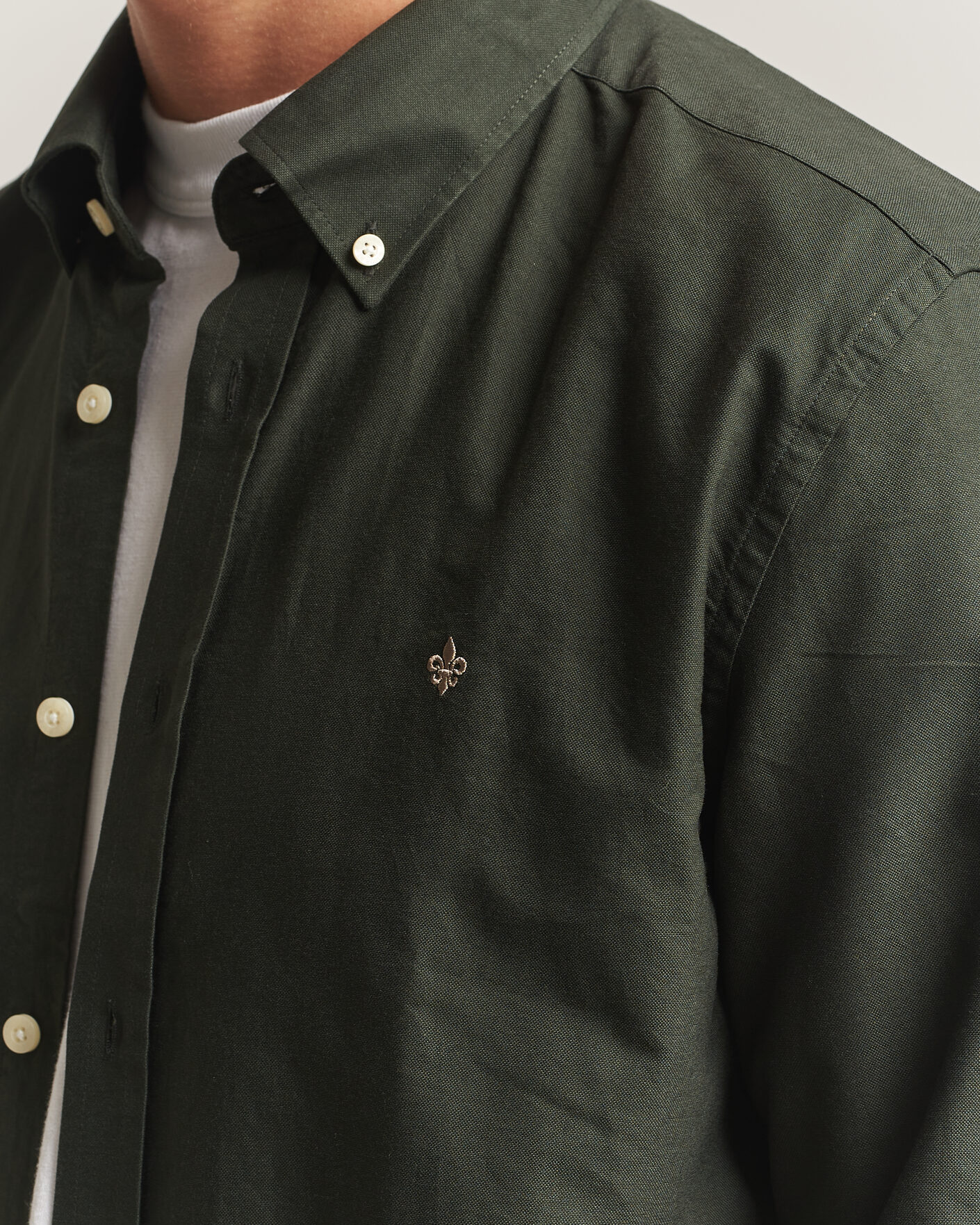 Hombres | Jerséis y prendas de punto | Morris | Douglas Oxford Shirt Olive
