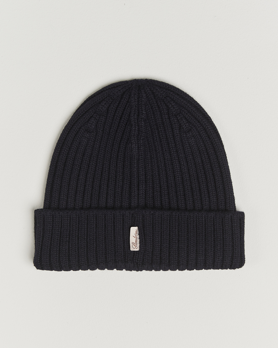 Hombres | Gorros | Stenströms | Rib Knitted Merino Beanie Navy