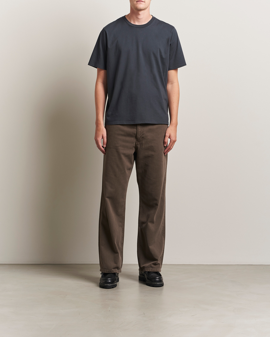 Hombres | Pantalones | Jeanerica | Genua Herringbone Twill Chino Brown