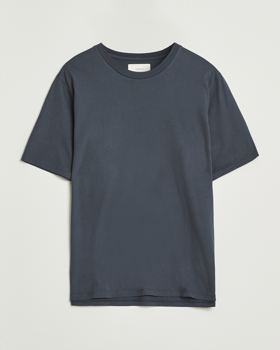 Hombres | Camisetas | Jeanerica | Delon Crew Neck T-Shirt Blue Grey