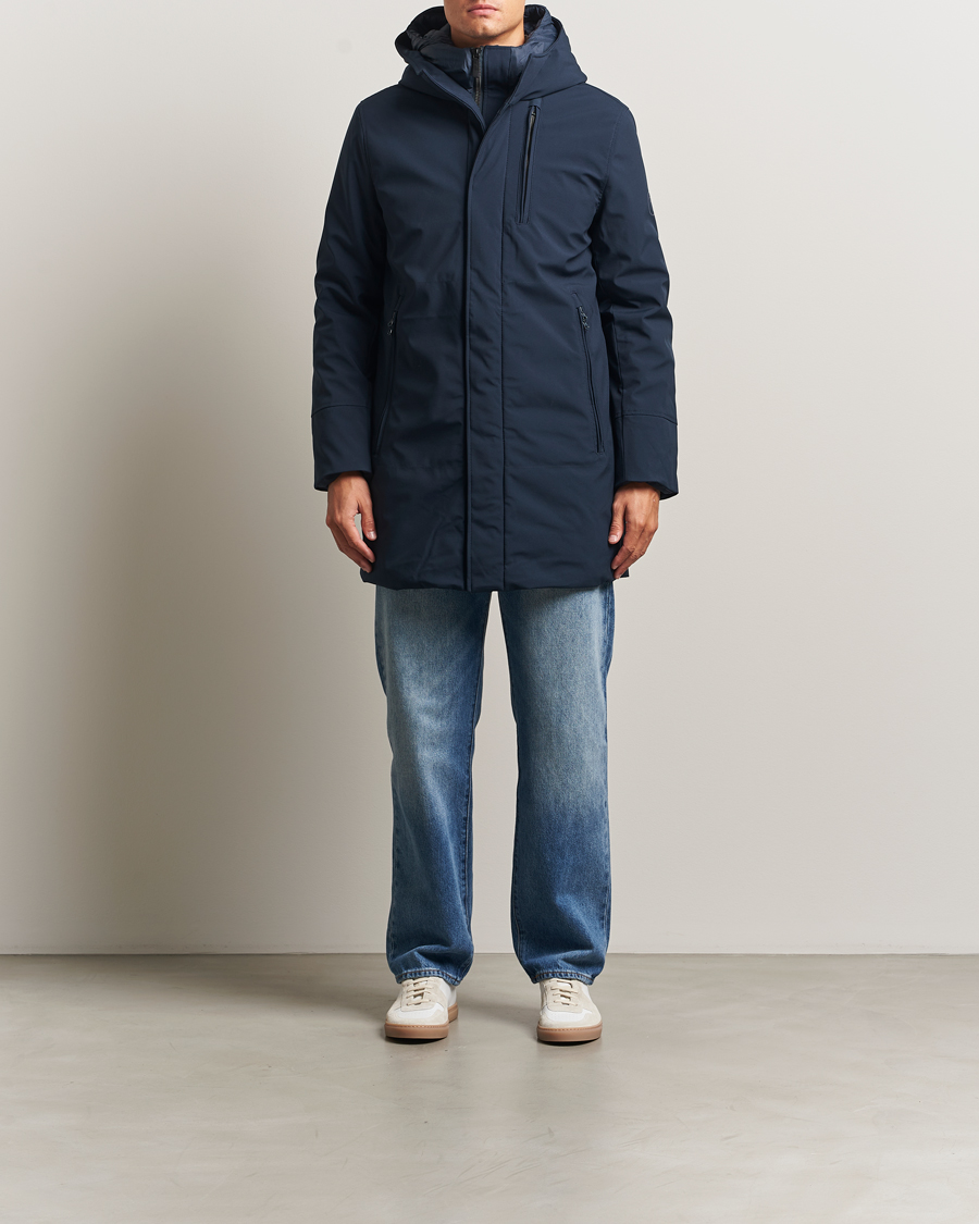 Hombres | Abrigos y chaquetas | KnowledgeCotton Apparel | Climateshell Padded Jacket Navy