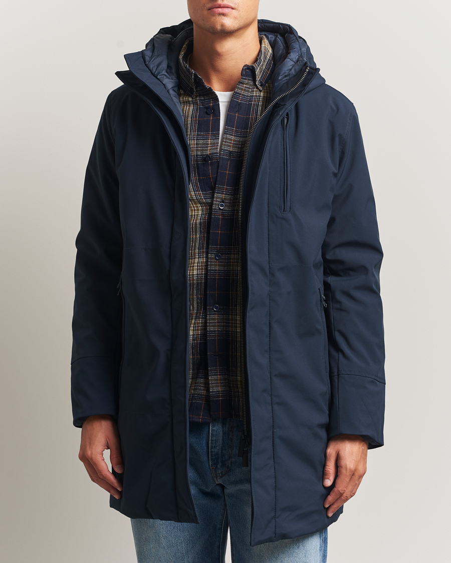 Hombres | Abrigos y chaquetas | KnowledgeCotton Apparel | Climateshell Padded Jacket Navy