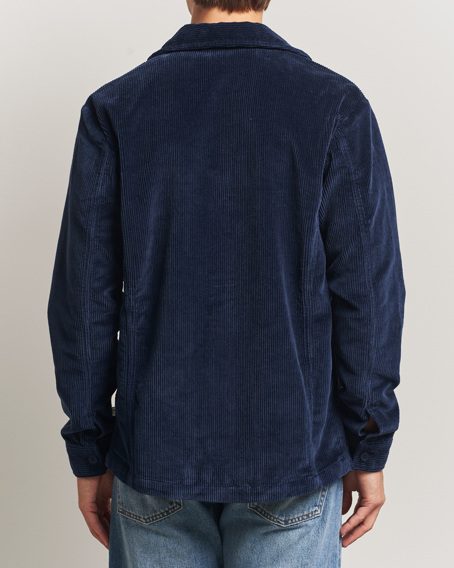 Hombres | Camisas | KnowledgeCotton Apparel | Cotton Corduroy Overshirt Night Sky
