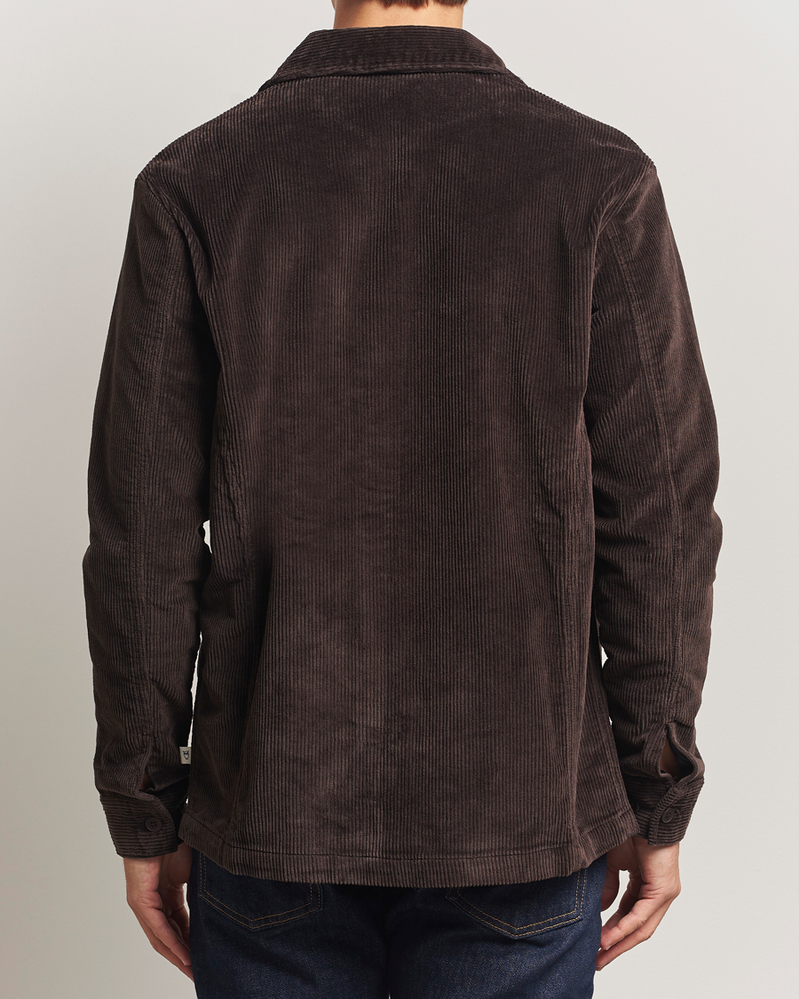 Hombres | Camisas | KnowledgeCotton Apparel | Cotton Corduroy Overshirt Chocolate