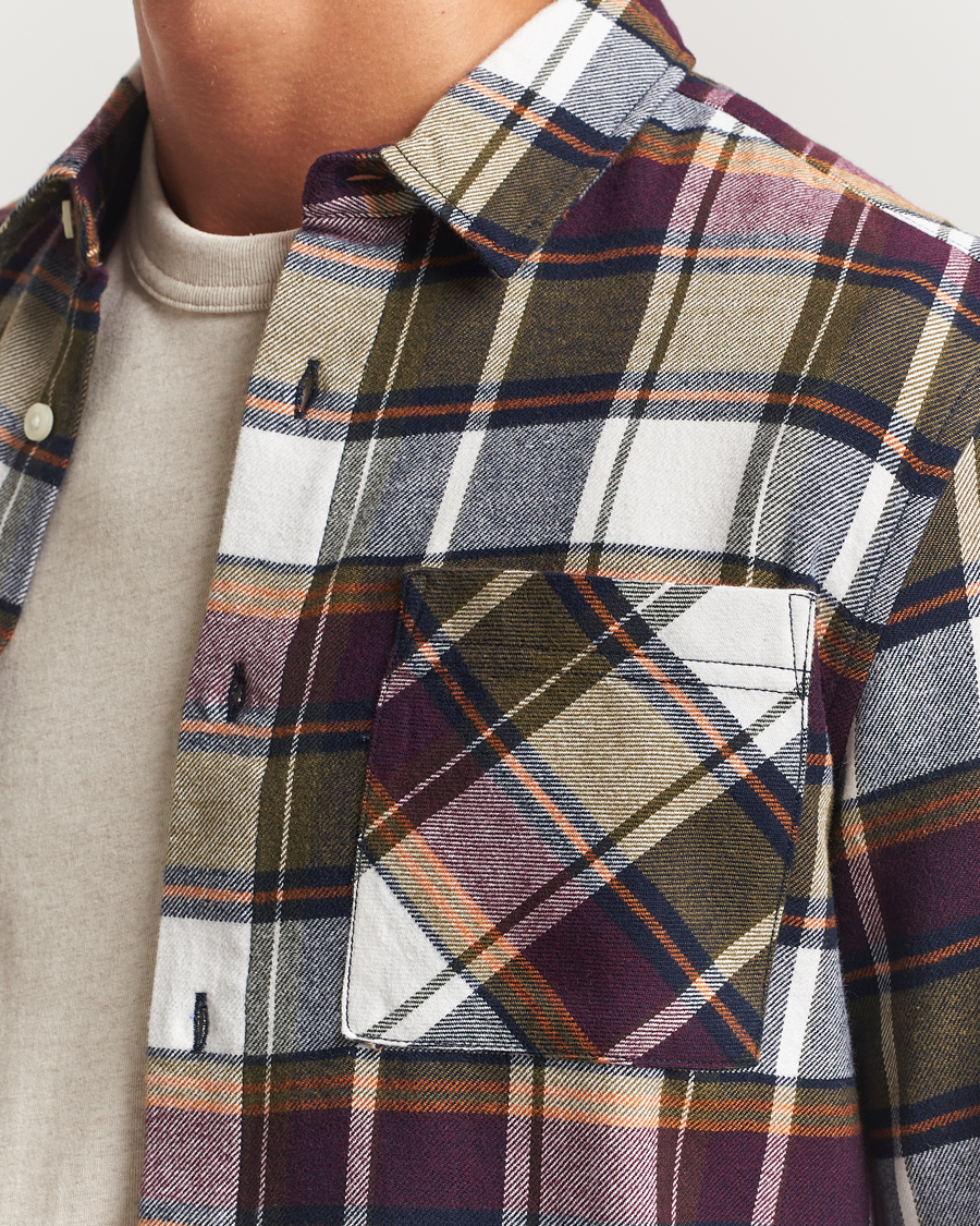 Hombres | Camisas | KnowledgeCotton Apparel | Cotton Checked Flannel Shirt Green