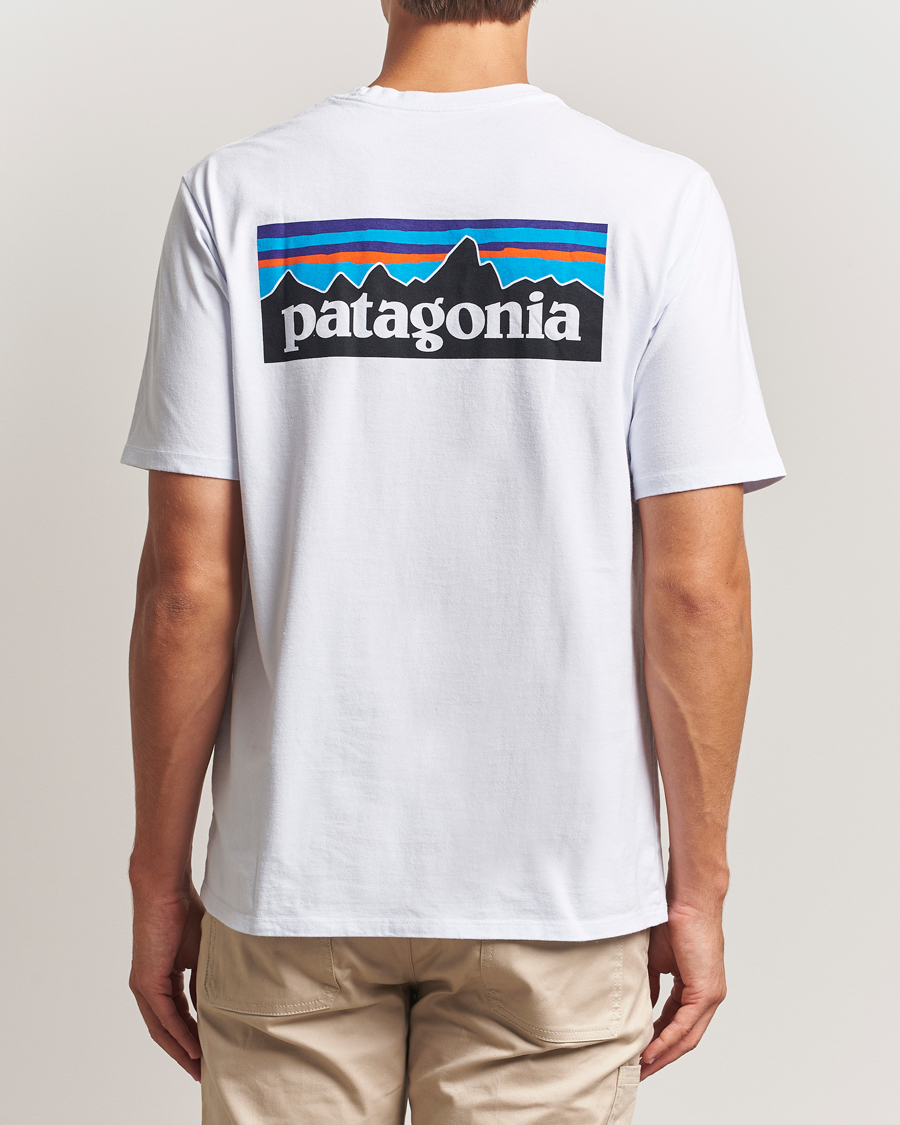 Hombres | Camisetas | Patagonia | P-6 Logo T-Shirt White