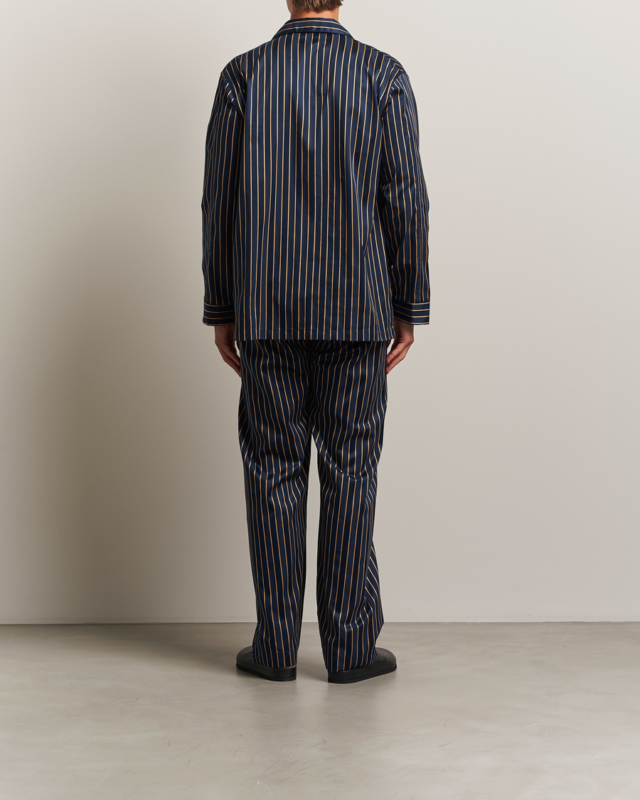 Hombres | Pijamas y batas | Derek Rose | Striped Cotton Pyjama Set Navy