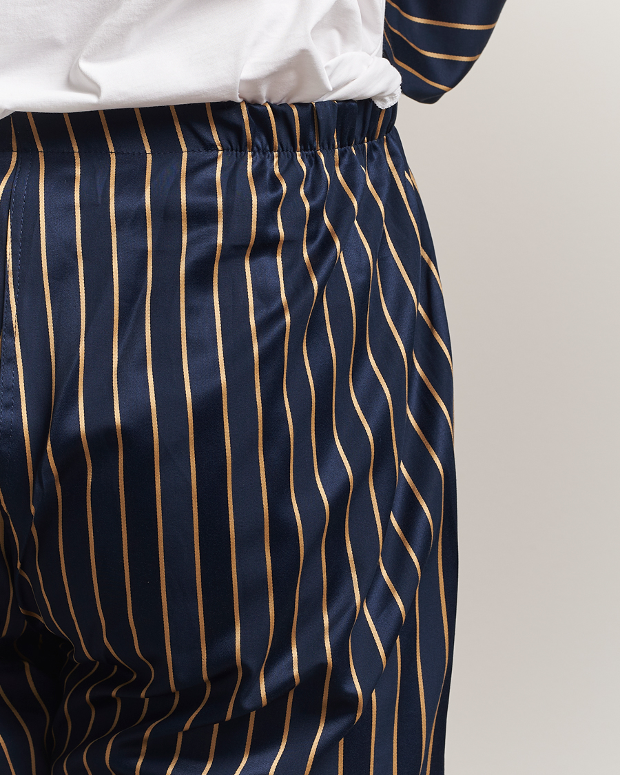 Hombres | Pijamas y batas | Derek Rose | Striped Cotton Pyjama Set Navy