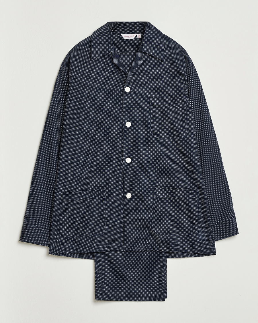 Hombres | Pijamas y batas | Derek Rose | Printed Cotton Pyjama Set Navy