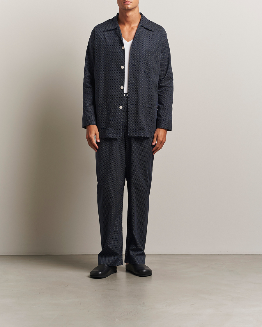 Hombres | Pijamas y batas | Derek Rose | Printed Cotton Pyjama Set Navy