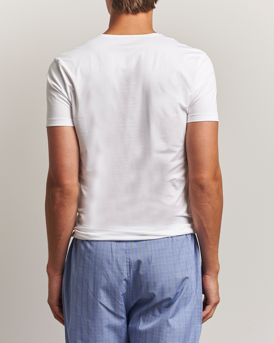 Hombres | Camisetas | Derek Rose | Pima Cotton V-Neck T-Shirt White