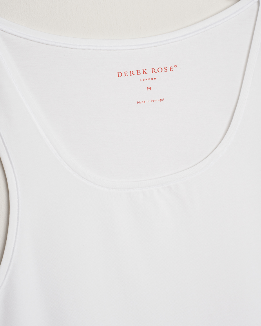 Hombres | Camisetas | Derek Rose | Pima Cotton Tank Top White