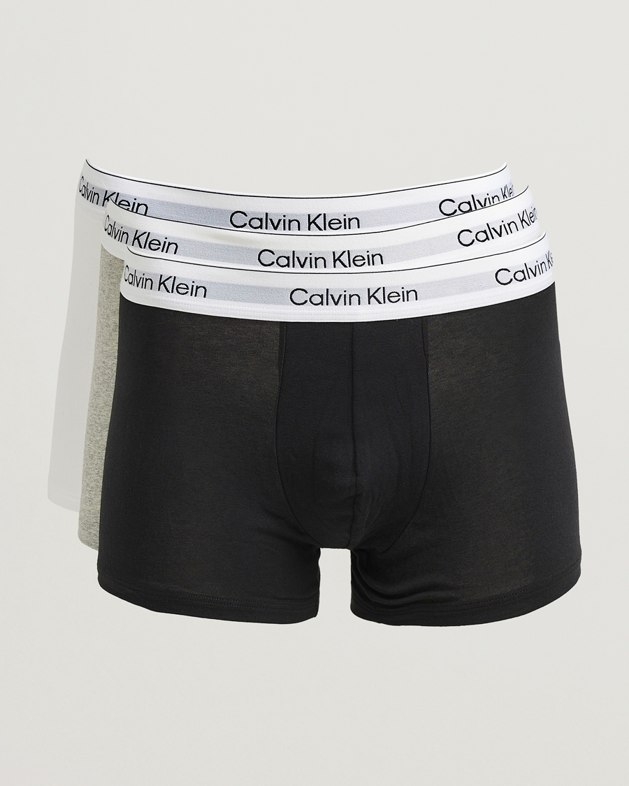 Hombres | Ropa interior y calcetines | Calvin Klein | 3-Pack Icon Cotton Stretch Trunk Grey/Black/White