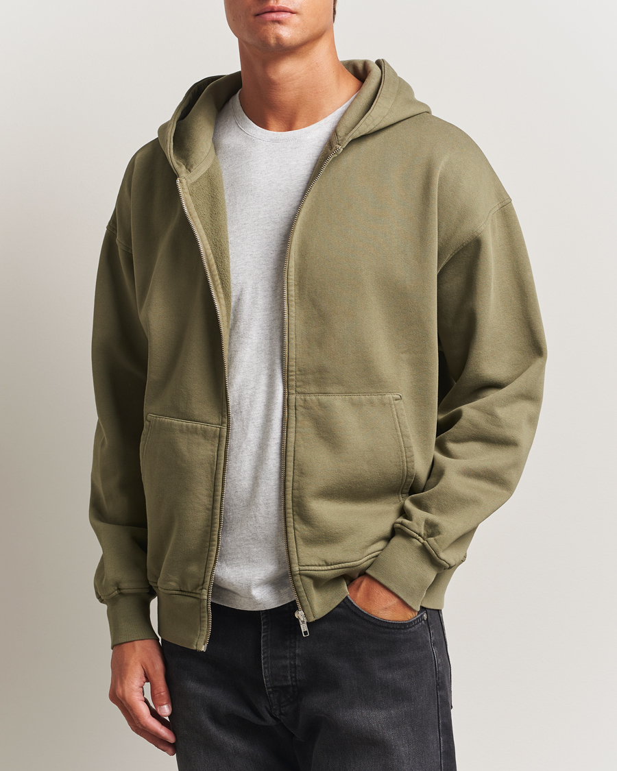 Hombres | Jerséis y prendas de punto | Colorful Standard | Classic Organic Full Zip Hoodie Dusty Olive