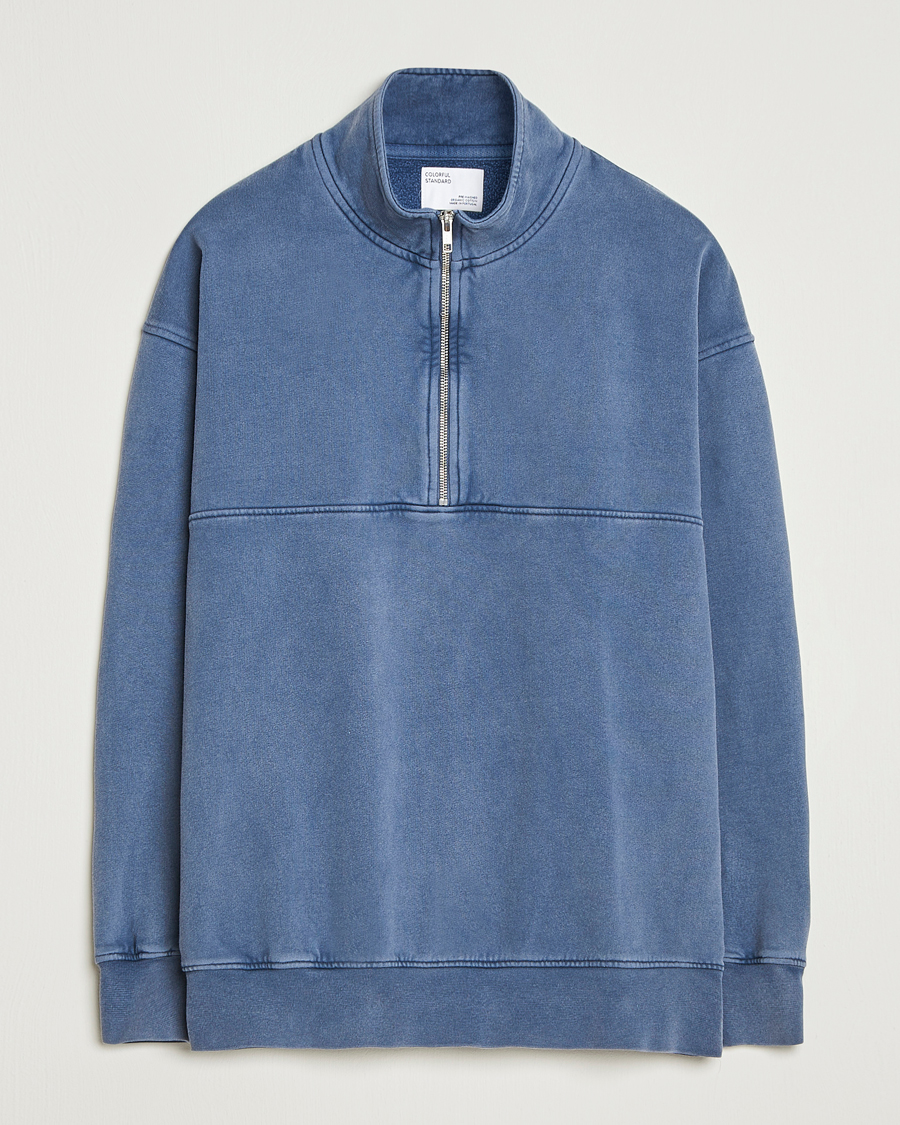 Hombres | Jerséis y prendas de punto | Colorful Standard | Classic Organic Half-Zip Neptune Blue