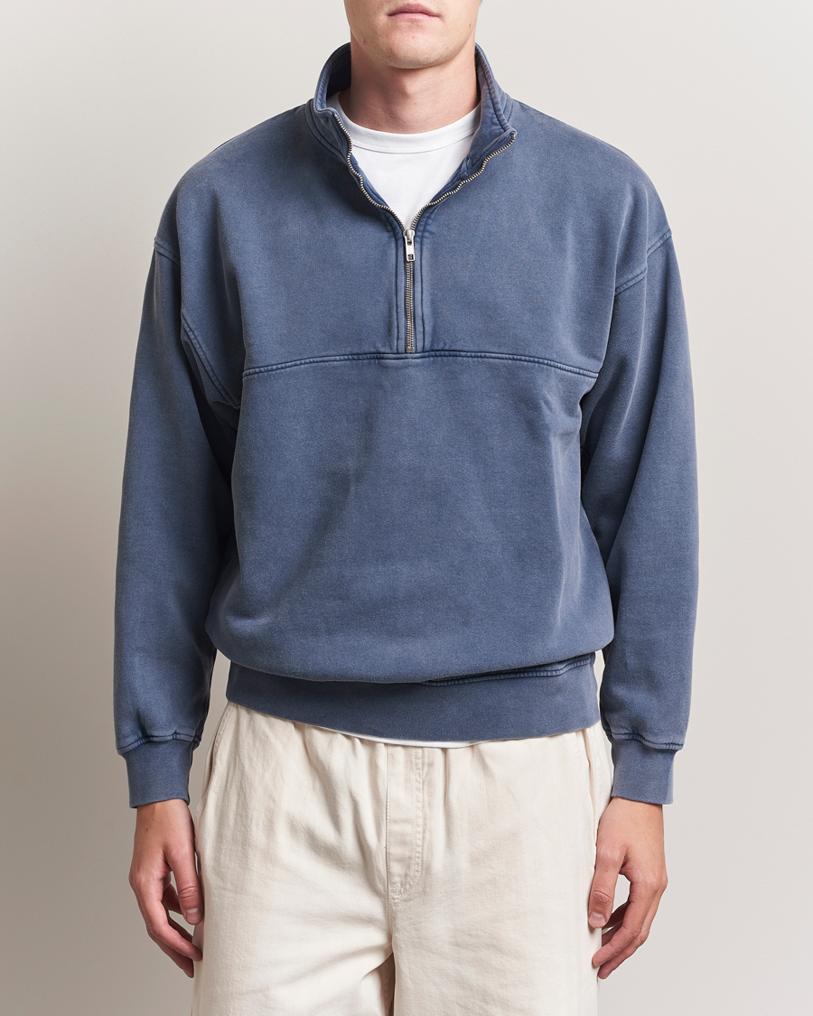 Hombres | Jerséis y prendas de punto | Colorful Standard | Classic Organic Half-Zip Neptune Blue