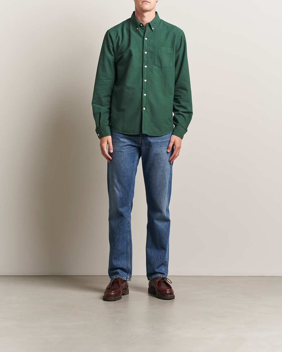 Hombres | Camisas | Colorful Standard | Classic Organic Oxford Button Down Shirt Emerald Green