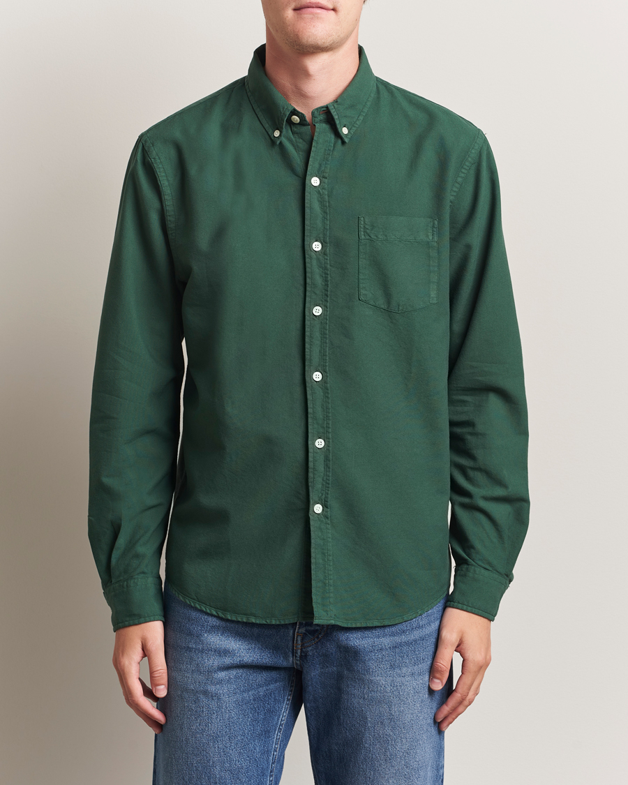 Hombres | Camisas | Colorful Standard | Classic Organic Oxford Button Down Shirt Emerald Green