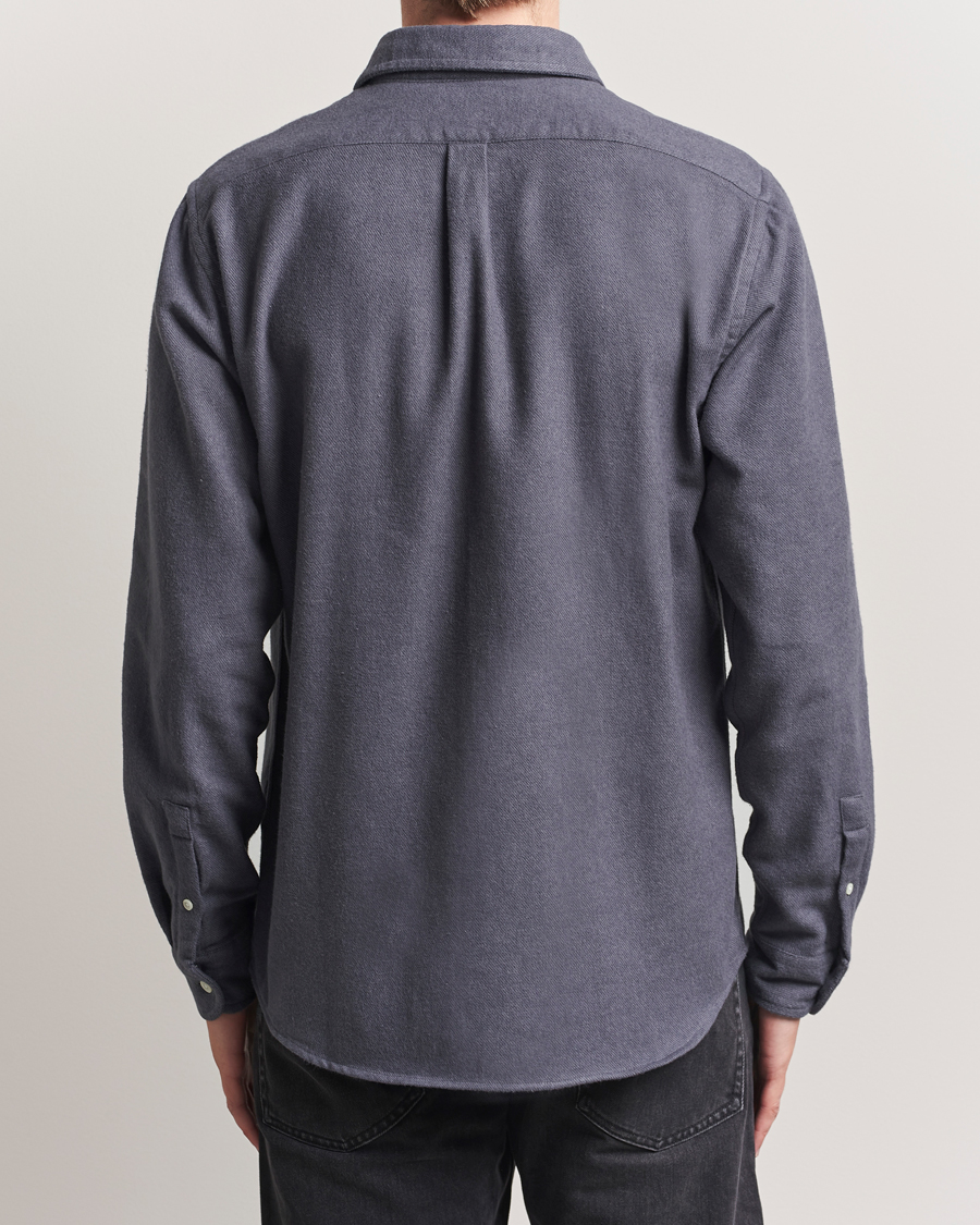 Hombres | Camisas | Colorful Standard | Organic Flannel Shirt Lava Grey