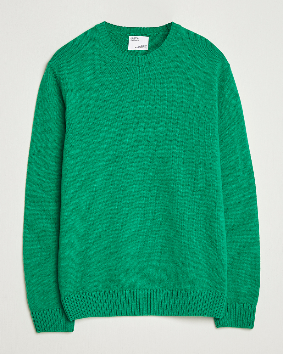 Hombres | Jerséis y prendas de punto | Colorful Standard | Classic Merino Wool Crew Neck Kelly Green