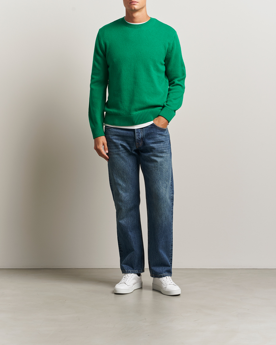 Hombres | Jerséis y prendas de punto | Colorful Standard | Classic Merino Wool Crew Neck Kelly Green