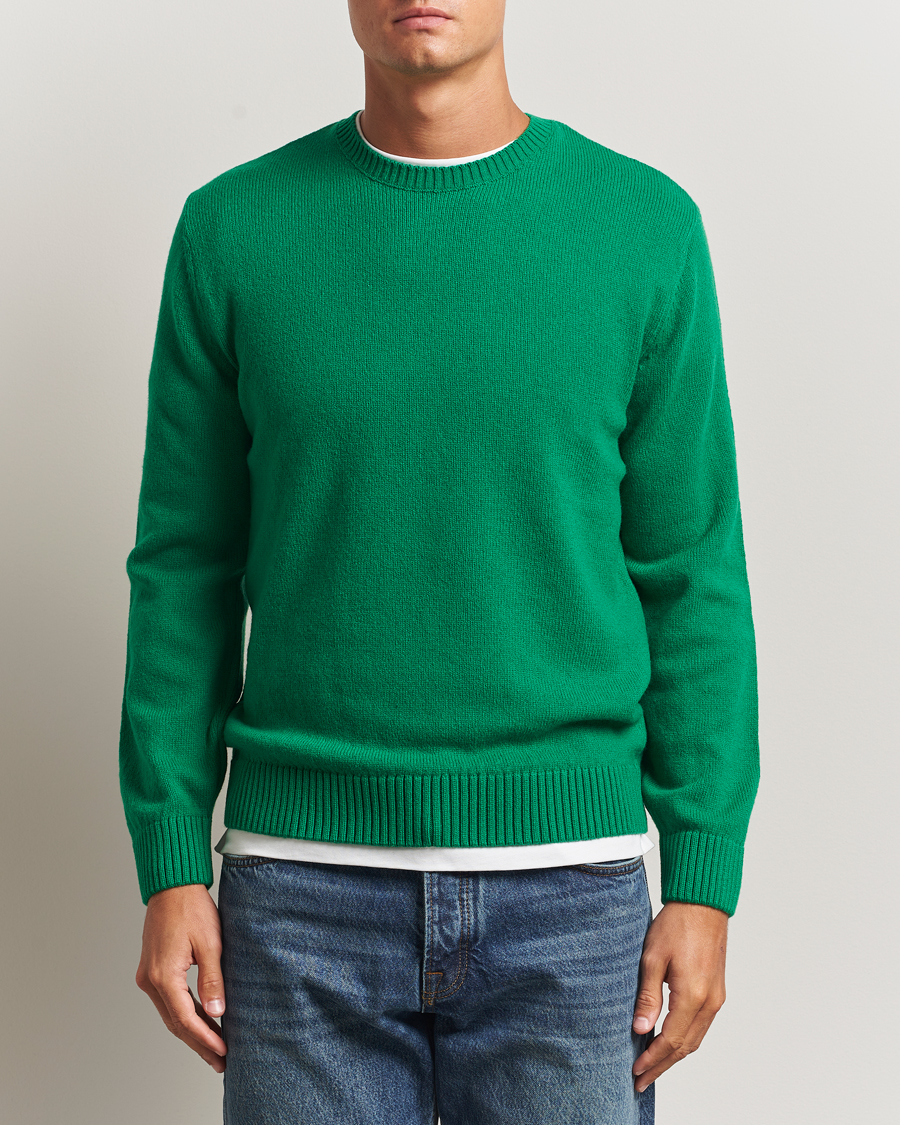 Hombres | Jerséis y prendas de punto | Colorful Standard | Classic Merino Wool Crew Neck Kelly Green