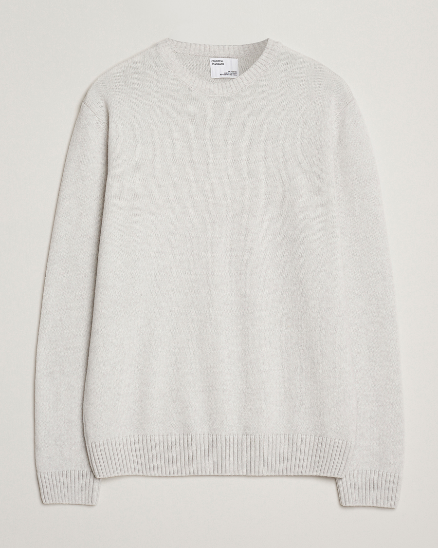 Hombres | Jerséis y prendas de punto | Colorful Standard | Classic Merino Wool Crew Neck Snow Melange
