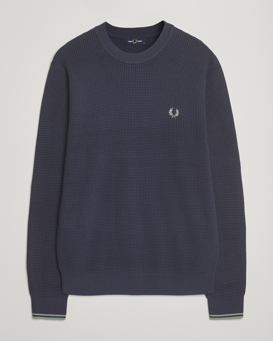 Hombres | Jerséis y prendas de punto | Fred Perry | Waffle Stitch Jumper Dark Airforce