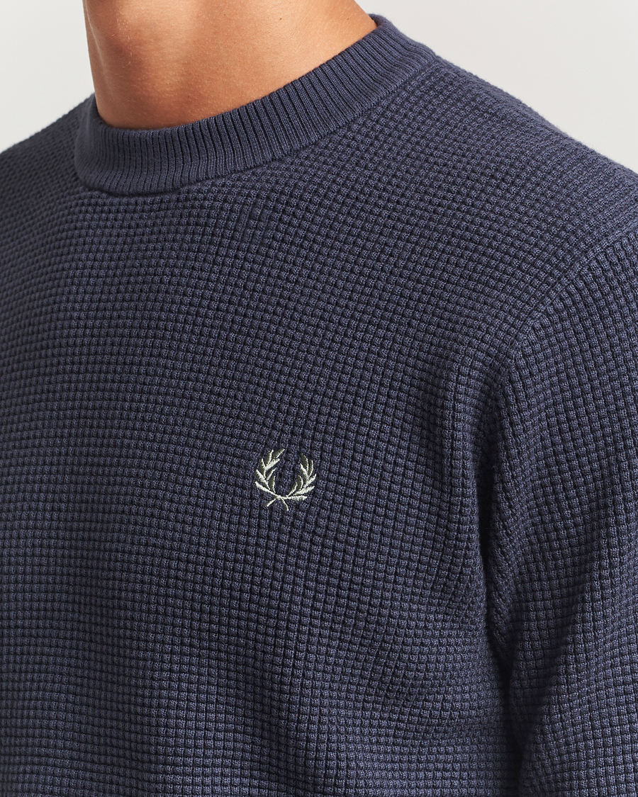 Hombres | Jerséis y prendas de punto | Fred Perry | Waffle Stitch Jumper Dark Airforce