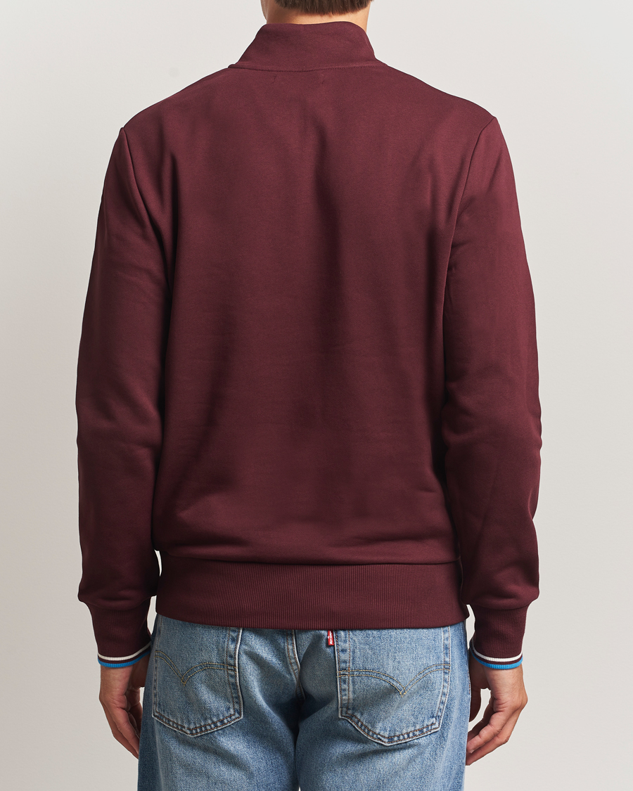 Hombres | Jerséis y prendas de punto | Fred Perry | Half Zip Sweatshirt Oxblood