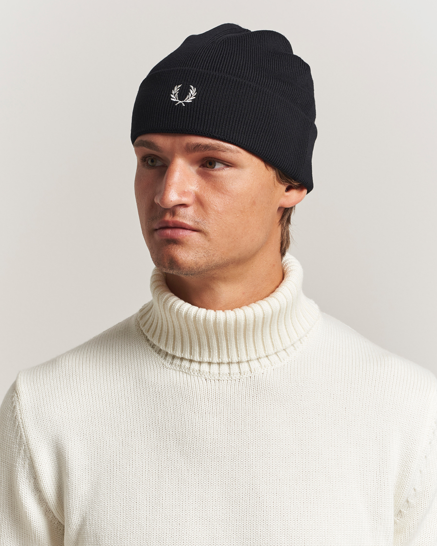 Hombres | Fred Perry Merino Wool Beanie Black | Fred Perry | Merino Wool Beanie Black