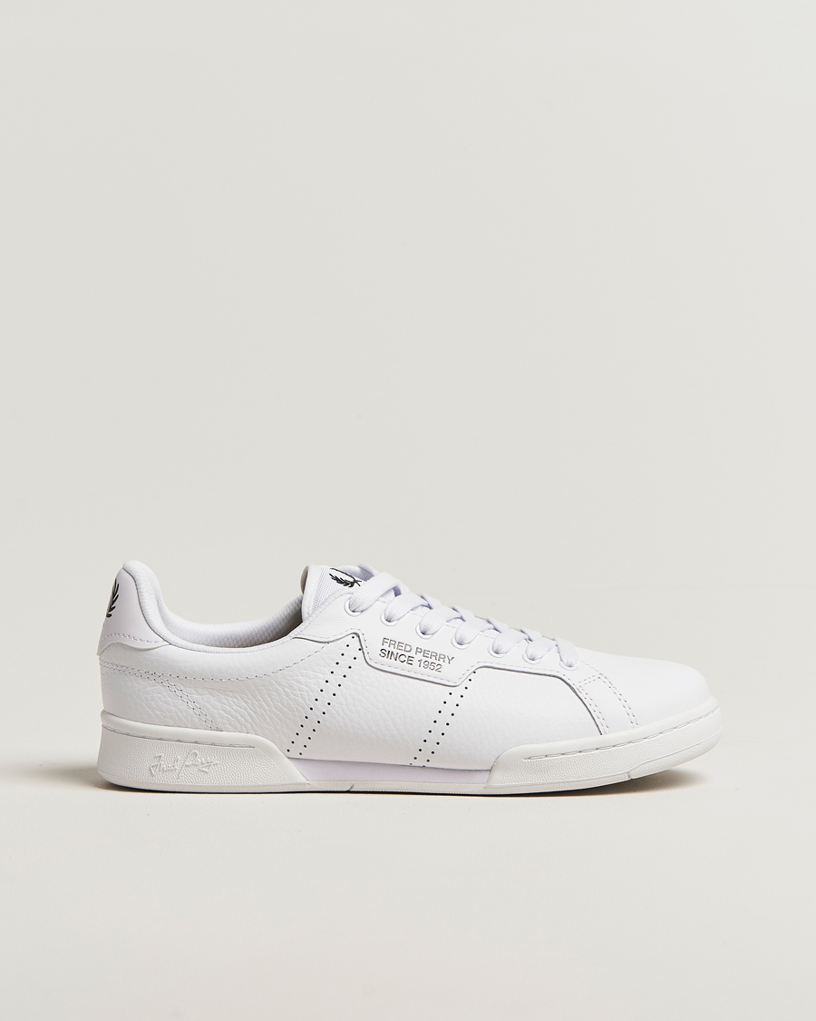 Hombres | Zapatillas | Fred Perry | B722 Textured Leather Sneaker White