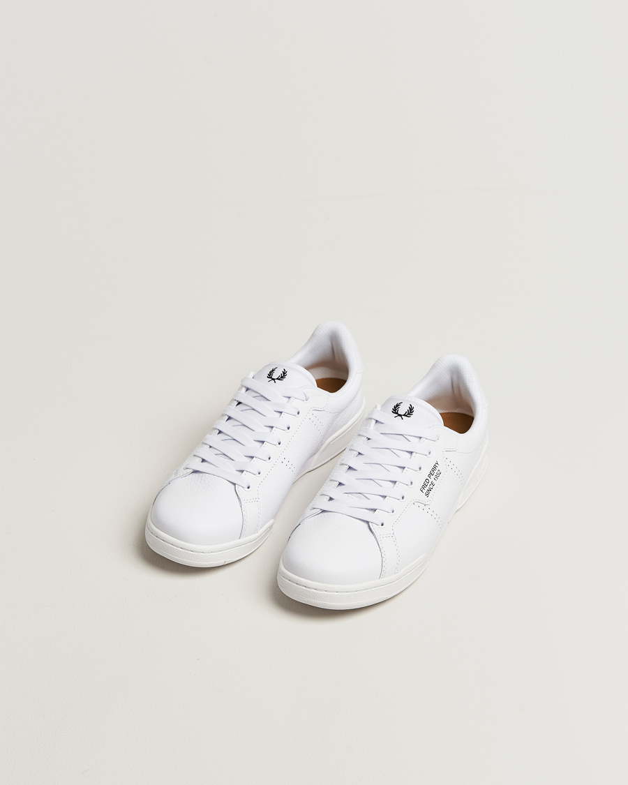 Hombres | Zapatillas | Fred Perry | B722 Textured Leather Sneaker White