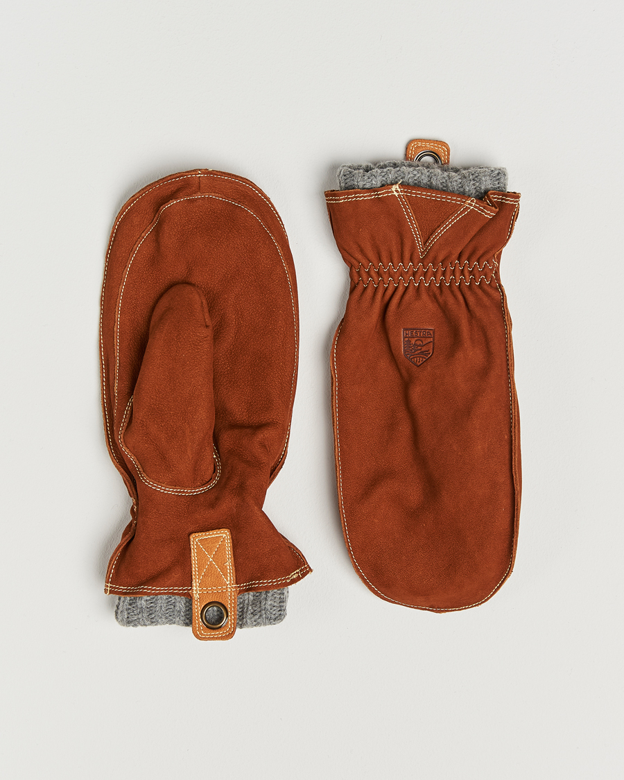 Hombres | Guantes | Hestra | Oden Nubuck Wool Lined Mitt Cognac