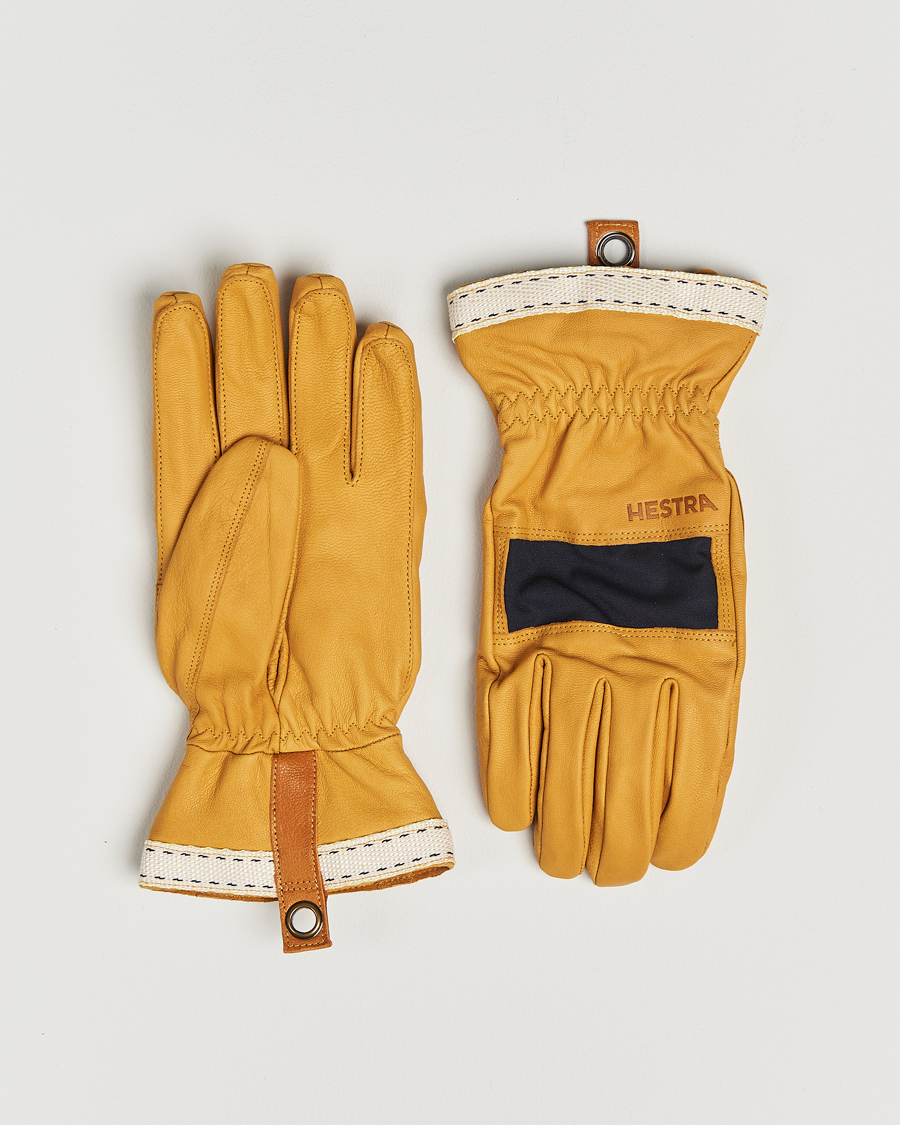 Hombres | Guantes | Hestra | Njord Lambskin Wool Lined Glove Navy/Natural Brown