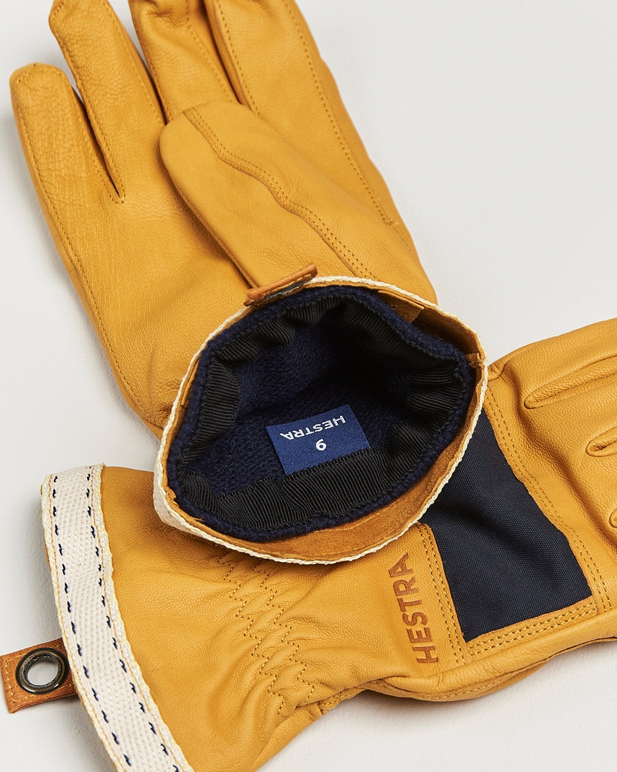 Hombres | Guantes | Hestra | Njord Lambskin Wool Lined Glove Navy/Natural Brown
