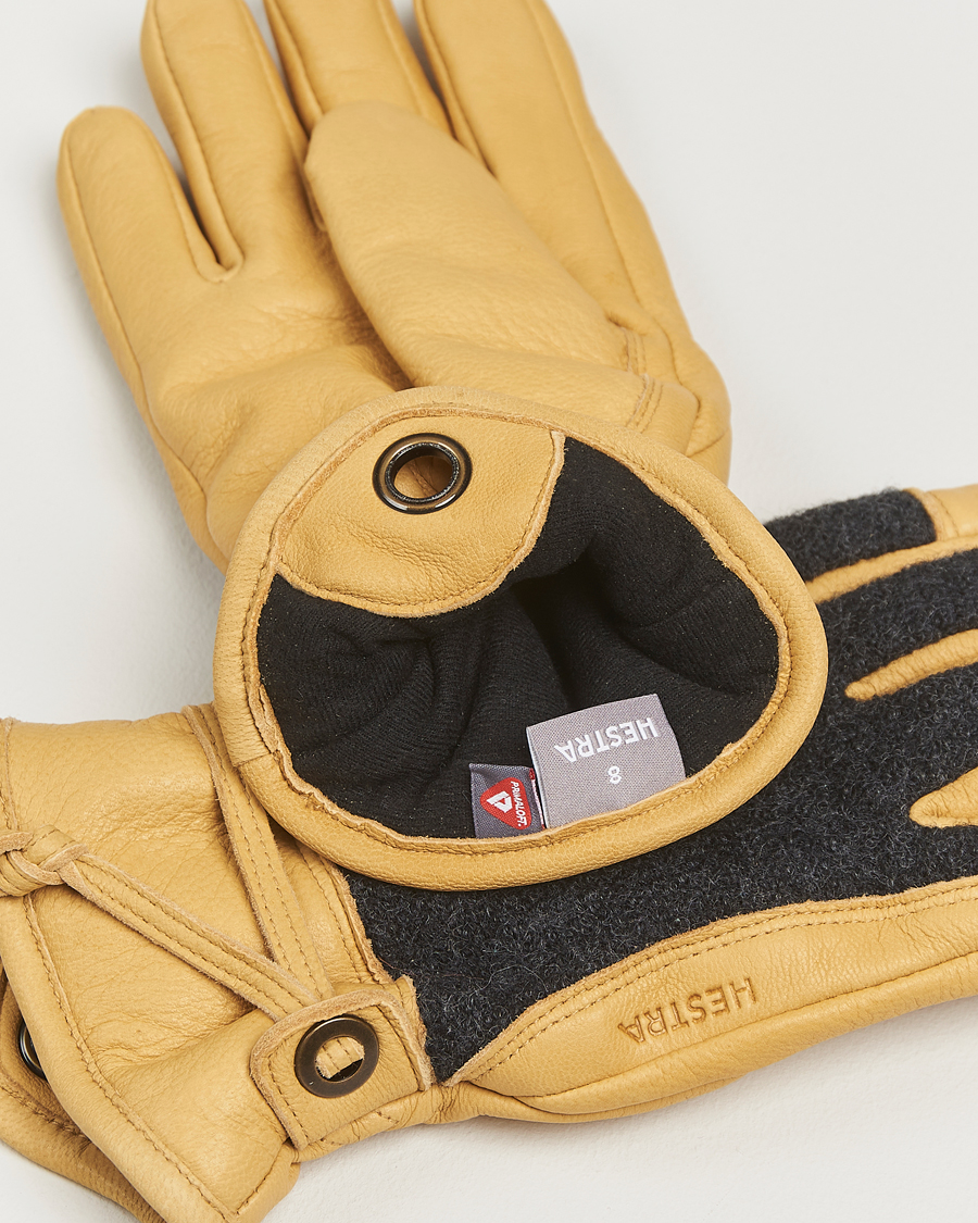 Hombres | Guantes | Hestra | Daniel Wool/Goat Leather Glove Charcoal/Tan