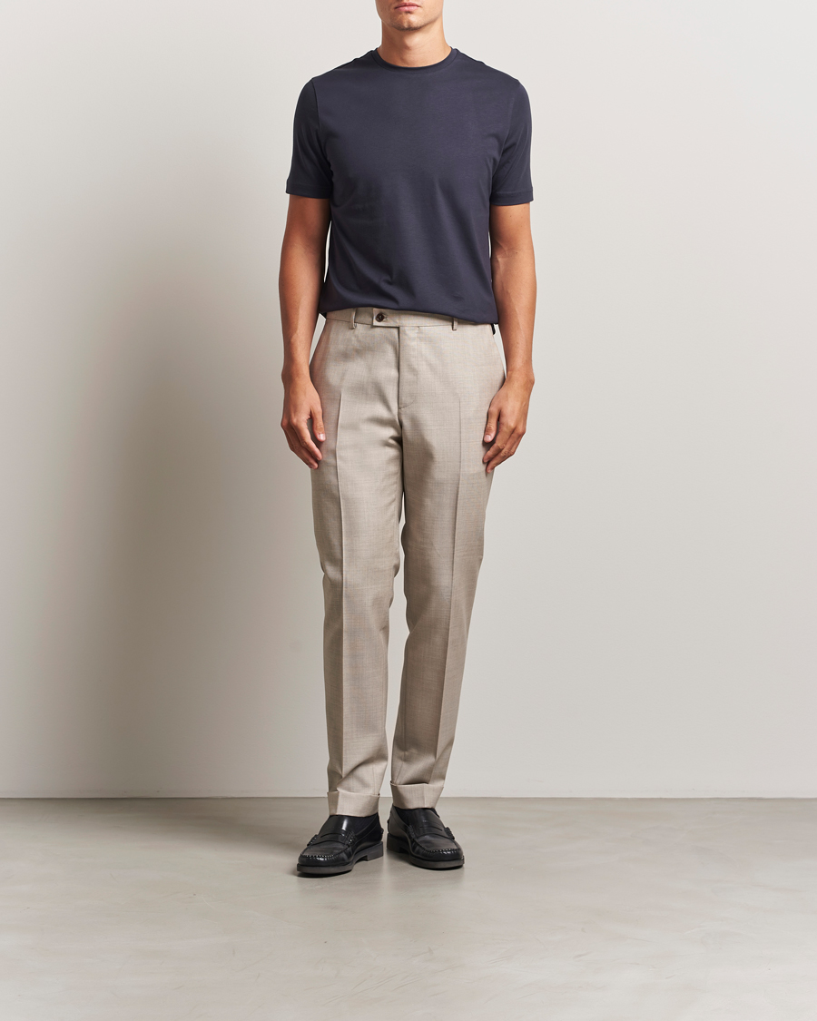 Hombres | Camisetas | Stenströms | Supima Cotton T-Shirt Navy