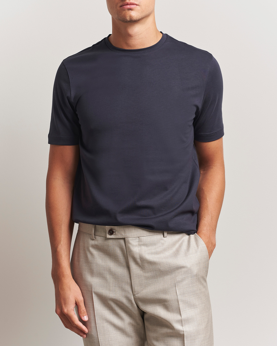 Hombres | Camisetas | Stenströms | Supima Cotton T-Shirt Navy