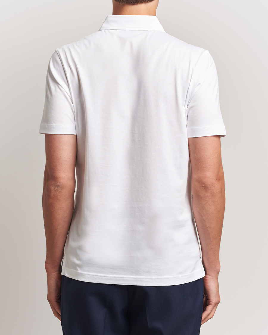 Hombres | Polos | Stenströms | Supima Cotton Polo Shirt White