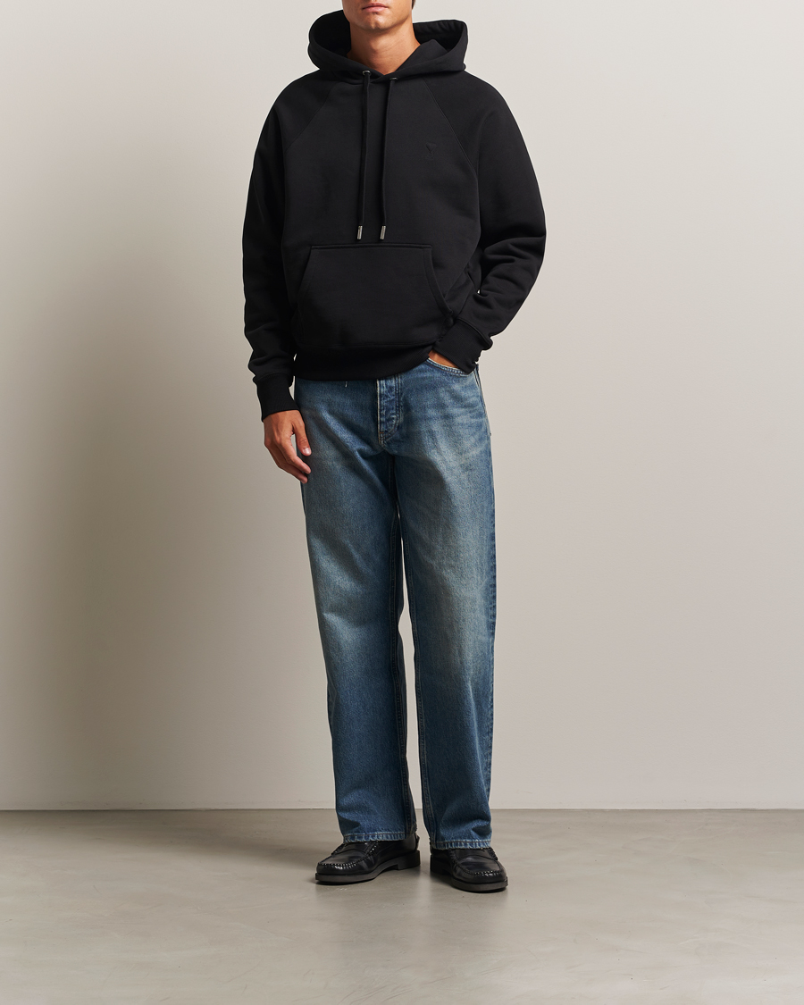 Hombres | Jerséis y prendas de punto | AMI | Tonal Heart Logo Hoodie Black