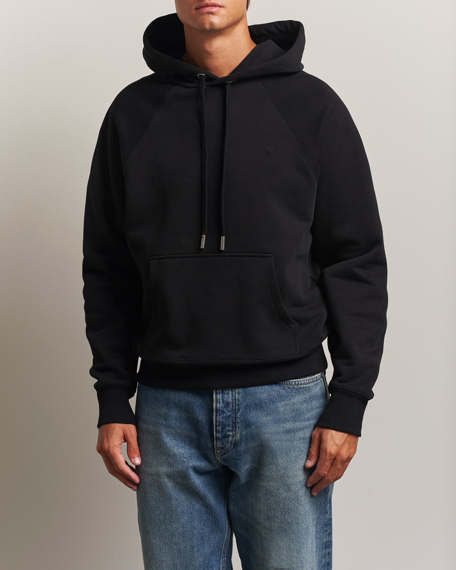 Hombres | Jerséis y prendas de punto | AMI | Tonal Heart Logo Hoodie Black