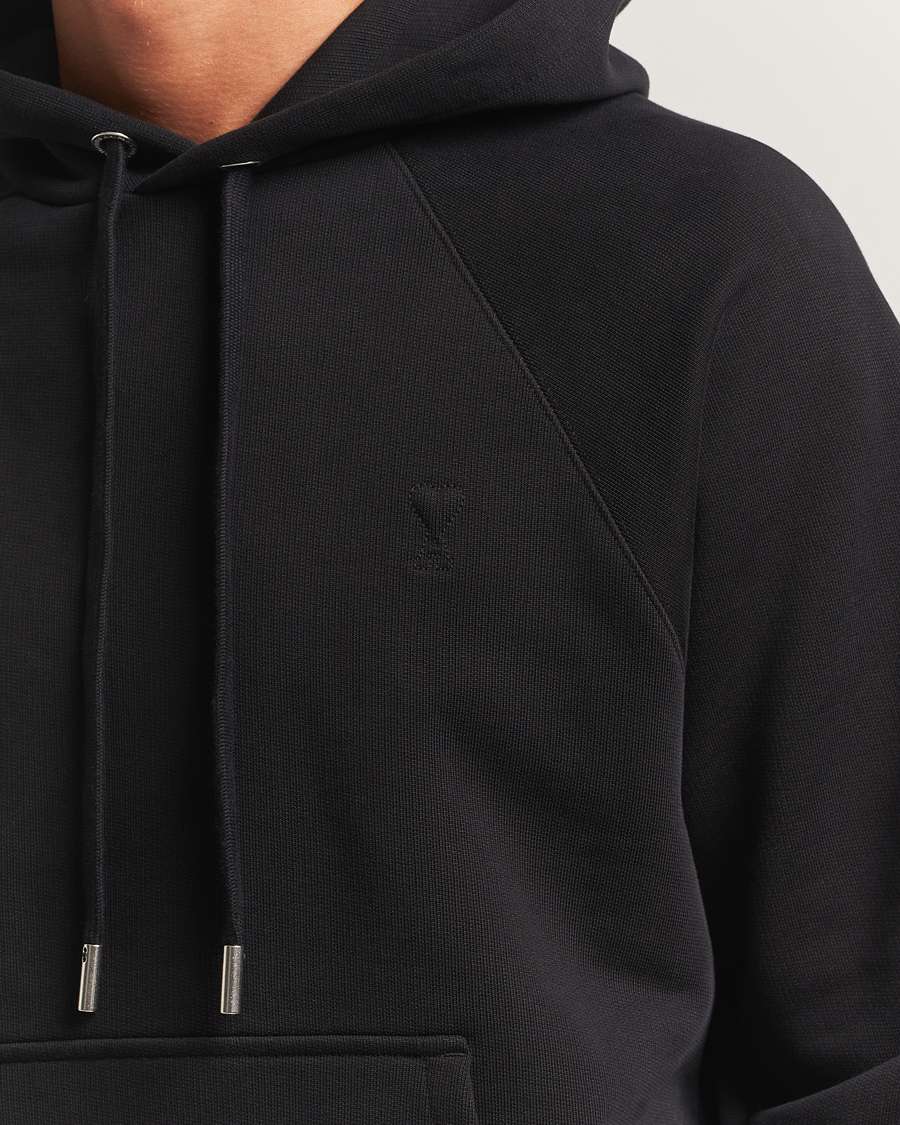 Hombres | Jerséis y prendas de punto | AMI | Tonal Heart Logo Hoodie Black
