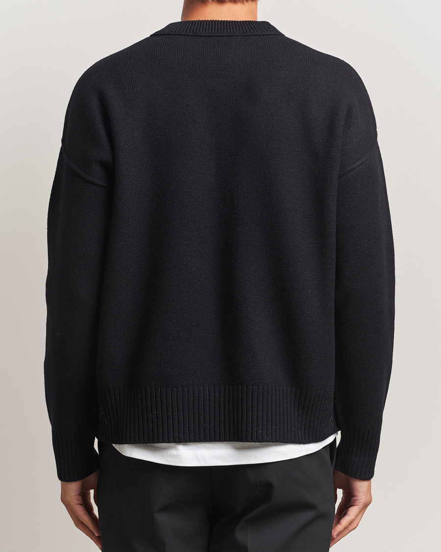Hombres | Jerséis y prendas de punto | AMI | Big Heart Logo Wool Knitted Sweater Black