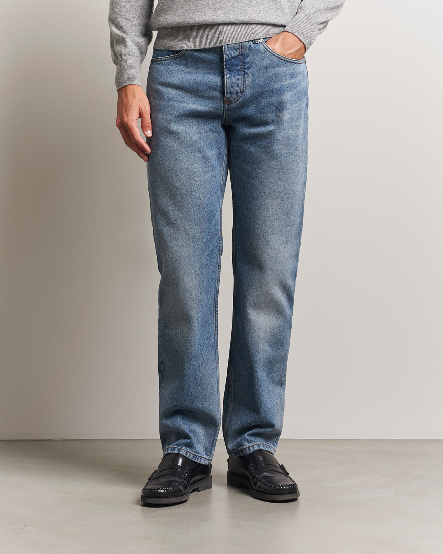 Hombres | Pantalones | AMI | Classic Fit Jeans Used Blue