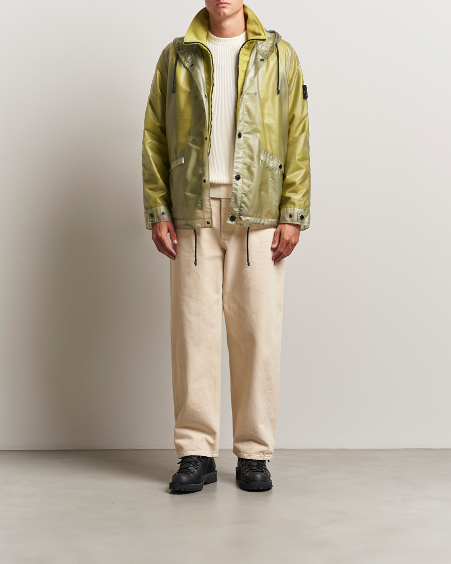 Hombres | Abrigos y chaquetas | Stone Island | Translusent Cover Moleskin Short Parka Green