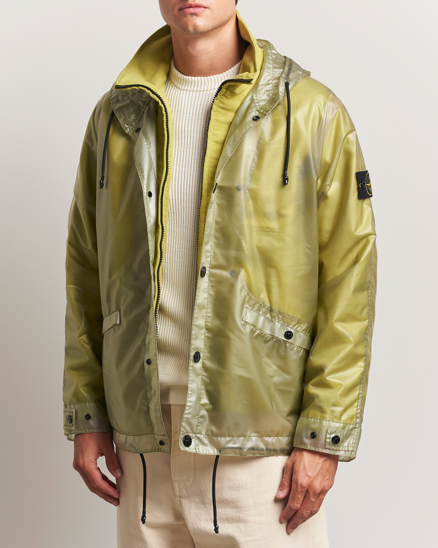 Hombres | Abrigos y chaquetas | Stone Island | Translusent Cover Moleskin Short Parka Green