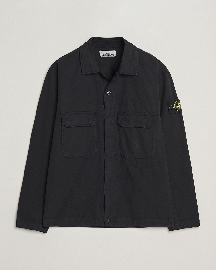 Hombres | Camisas | Stone Island | Organic Cotton Ripstop Overshirt Black