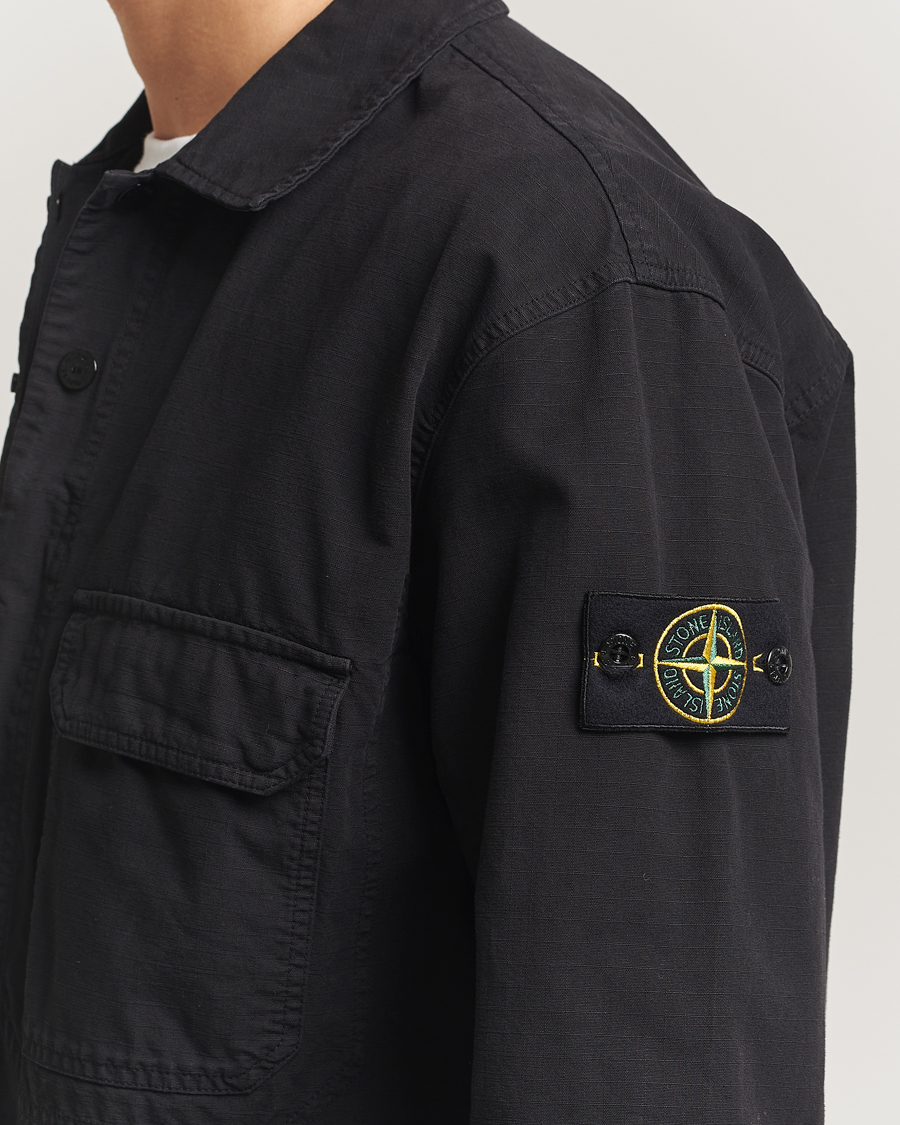 Hombres | Camisas | Stone Island | Organic Cotton Ripstop Overshirt Black