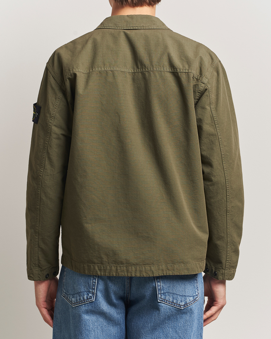 Hombres | Camisas | Stone Island | Organic Cotton Ripstop Overshirt Military Green